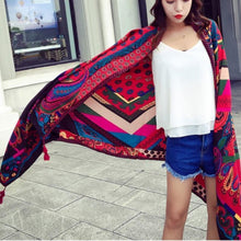 Load image into Gallery viewer, loomrack Classic Bohemian Cape Tassel Scarf Scarves