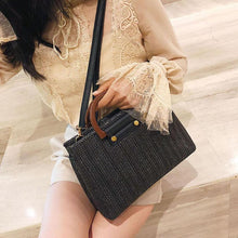 Load image into Gallery viewer, loomrack Crossbody Top Handle Straw Messenger Bag Top-Handle Bags