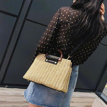 Load image into Gallery viewer, loomrack Crossbody Top Handle Straw Messenger Bag Top-Handle Bags