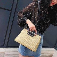 Load image into Gallery viewer, loomrack Crossbody Top Handle Straw Messenger Bag Top-Handle Bags