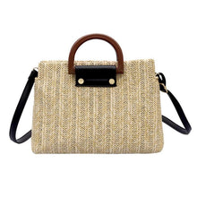 Load image into Gallery viewer, loomrack Crossbody Top Handle Straw Messenger Bag Top-Handle Bags Beige