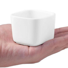 Load image into Gallery viewer, loomrack Cubic Ceramic Planter Plot in Bamboo Tray Flower Pots & Planters