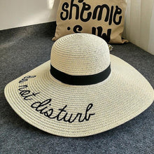 Load image into Gallery viewer, loomrack Do Not Disturb Summer Straw Hat Sun Hats Beige