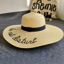 Load image into Gallery viewer, loomrack Do Not Disturb Summer Straw Hat Sun Hats Beige