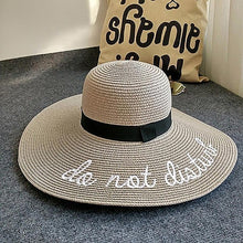 Load image into Gallery viewer, loomrack Do Not Disturb Summer Straw Hat Sun Hats Gray