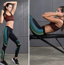 Load image into Gallery viewer, loomrack Elastic Compression Fitness Set Yoga Sets Black Blue - Red / S