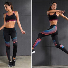 Load image into Gallery viewer, loomrack Elastic Compression Fitness Set Yoga Sets Black Red - Pink / S