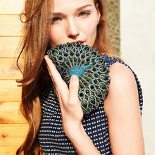 Load image into Gallery viewer, loomrack Magnificent Peacock Evening Clutch Bag Evening Bags