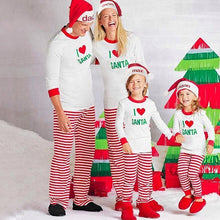 Load image into Gallery viewer, loomrack Matching Family Christmas Pajamas - Santa Love Set for Families, Kids or Couples Matching Outfits Red/White Stripe / Dad S