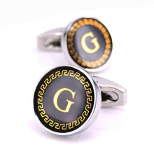 Load image into Gallery viewer, loomrack Men's Lettered Cufflinks Tie Clips & Cufflinks G