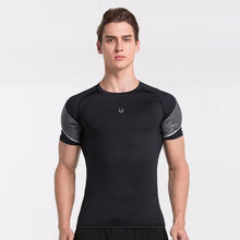 Load image into Gallery viewer, loomrack Men's Spiral Reflective Short Sleeve Compression Top T-Shirts Silver / S