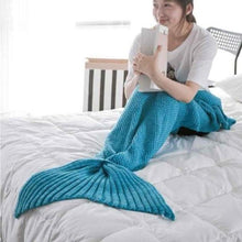 Load image into Gallery viewer, loomrack Mermaid Tail Blanket - Crochet - Adult / Kids / Baby Blankets Lake Blue / Baby 50x80CM
