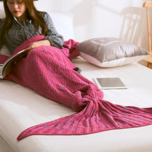 Load image into Gallery viewer, loomrack Mermaid Tail Blanket - Crochet - Adult / Kids / Baby Blankets Rose Red / Baby 50x80CM