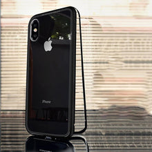 Load image into Gallery viewer, loomrack Metal Frame + Tempered Glass Magnetic Phone Case Fitted Cases Black Clear / for iphone X