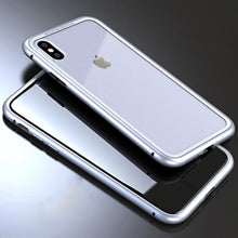 Load image into Gallery viewer, loomrack Metal Frame + Tempered Glass Magnetic Phone Case Fitted Cases Silver Clear / for iphone X