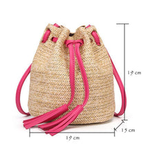 Load image into Gallery viewer, loomrack Mini Straw Bucket Bag Top-Handle Bags