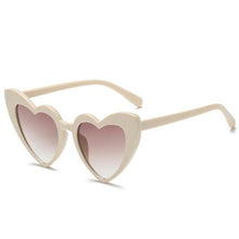 Load image into Gallery viewer, loomrack Pointed Cat Eye Heart Sunglasses Sunglasses beige