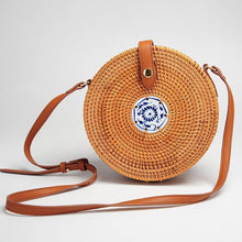 Load image into Gallery viewer, loomrack Porcelain Detail Handmade Rattan Bag Shoulder Bags
