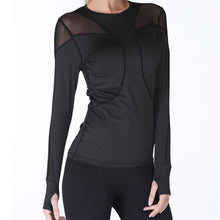 Load image into Gallery viewer, loomrack Quick Dry Breathable Mesh Long Sleeve Yoga Top Yoga Shirts Black / S