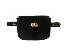 Load image into Gallery viewer, loomrack Quilted Belt Bag Novelty Bags Black Suede