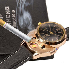 Load image into Gallery viewer, loomrack Rechargeable USB Lighter Watch Quartz Watches Black Gold