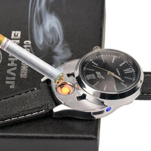 Load image into Gallery viewer, loomrack Rechargeable USB Lighter Watch Quartz Watches Black Silver