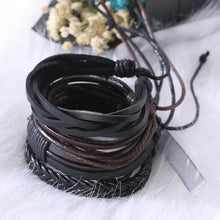 Load image into Gallery viewer, loomrack Retro Adjustable Leather Bangles for Men Charm Bracelets
