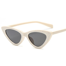 Load image into Gallery viewer, loomrack Retro Cat Eye Pointed Rhinestone Sunglasses Sunglasses Beige