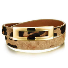 Load image into Gallery viewer, loomrack Retro Leopard Print Double Wrap Leather Bracelet Bracelets Leopard