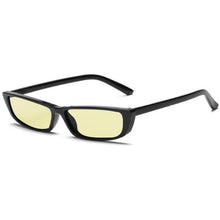 Load image into Gallery viewer, loomrack Retro Micro Lens Rectangle Sunglasses Sunglasses black frame yellow
