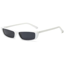 Load image into Gallery viewer, loomrack Retro Micro Lens Rectangle Sunglasses Sunglasses white frame black