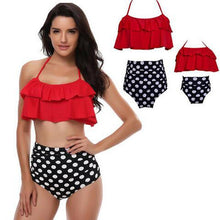 Load image into Gallery viewer, loomrack Retro Mommy and Me Matching Swimsuits - Assorted Styles Family Matching Outfits Red / Mom S