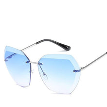 Load image into Gallery viewer, loomrack Retro Rimless Dimensional Sunglasses Sunglasses Blue