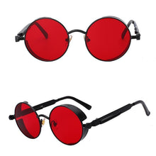 Load image into Gallery viewer, loomrack Retro Round Metal Frame Sunglasses Sunglasses Black w sea red