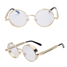 Load image into Gallery viewer, loomrack Retro Round Metal Frame Sunglasses Sunglasses Gold w clear lens