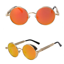 Load image into Gallery viewer, loomrack Retro Round Metal Frame Sunglasses Sunglasses Gold w red mirror