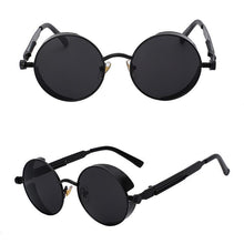 Load image into Gallery viewer, loomrack Retro Round Metal Frame Sunglasses Sunglasses Matt Black w black