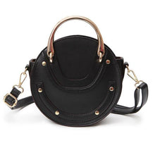 Load image into Gallery viewer, loomrack Retro Round Top Handle Purse Shoulder Bags Black