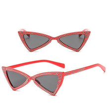 Load image into Gallery viewer, loomrack Rhinestone Triangle Cat Eye Sunglasses Sunglasses