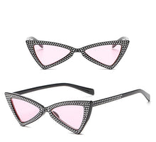 Load image into Gallery viewer, loomrack Rhinestone Triangle Cat Eye Sunglasses Sunglasses
