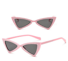Load image into Gallery viewer, loomrack Rhinestone Triangle Cat Eye Sunglasses Sunglasses