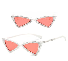 Load image into Gallery viewer, loomrack Rhinestone Triangle Cat Eye Sunglasses Sunglasses