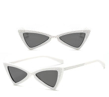 Load image into Gallery viewer, loomrack Rhinestone Triangle Cat Eye Sunglasses Sunglasses