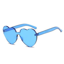 Load image into Gallery viewer, loomrack Rimless Heart Shaped Sunglasses Sunglasses Blue