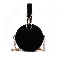 Load image into Gallery viewer, loomrack Round Suede Crossbody Top Handle Bag Top Handle Bags Black