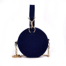 Load image into Gallery viewer, loomrack Round Suede Crossbody Top Handle Bag Top Handle Bags Blue