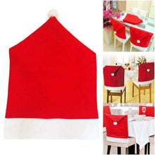 Load image into Gallery viewer, loomrack Santa Claus Red Hat Chair Back Covers Christmas Accessories
