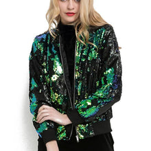 Load image into Gallery viewer, loomrack Sequin Bomber Jacket Jackets