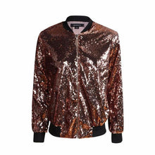 Load image into Gallery viewer, loomrack Sequin Bomber Jacket Jackets Gold / S
