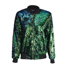 Load image into Gallery viewer, loomrack Sequin Bomber Jacket Jackets Green / S